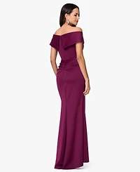 Xscape Petite Off-The-Shoulder Ruffle Gown