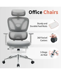 gaomon Ergonomic Office Chair,Computer Desk Chair Comfy with Adjustable Padded Headrest,Comfortable Lumbar Support and 3D Armrest Gaming Chair.