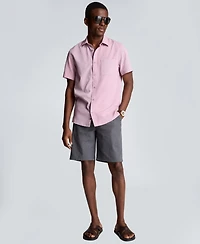 Kenneth Cole Men's Mixed Media Point Collar Sport Shirt