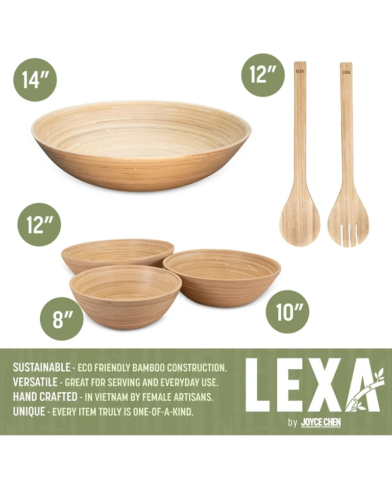 Joyce Chen Lexa Bamboo 6 Piece Handcrafted Bowl Set