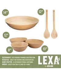 Joyce Chen Lexa Bamboo 6 Piece Handcrafted Bowl Set