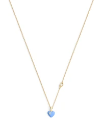 Coach Faux Stone Signature C Enamel Heart Pendant Necklace