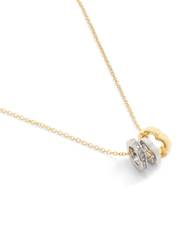 Coach Faux Stone Signature Tearose Rondelle Necklace