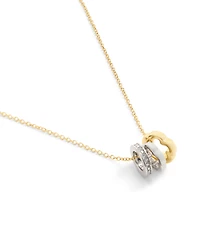 Coach Faux Stone Signature Tearose Rondelle Necklace