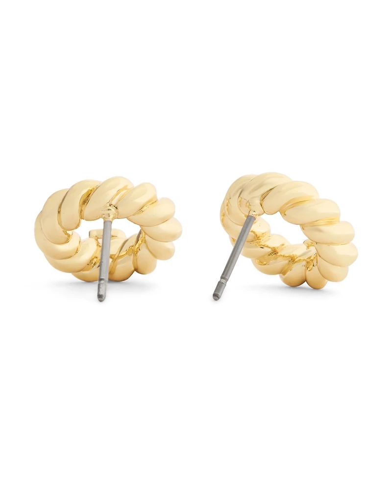 Coach Gold Signature C Twisted Stud Earrings