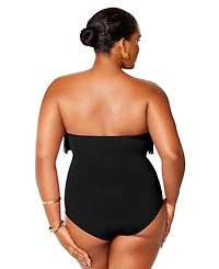 Swimsuits for All Women's Fringe Bandeau One Piece Swimsuit