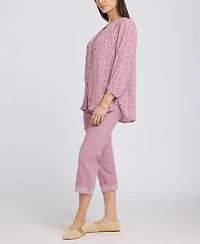 Nydj Women's Pintuck Split Neck Top