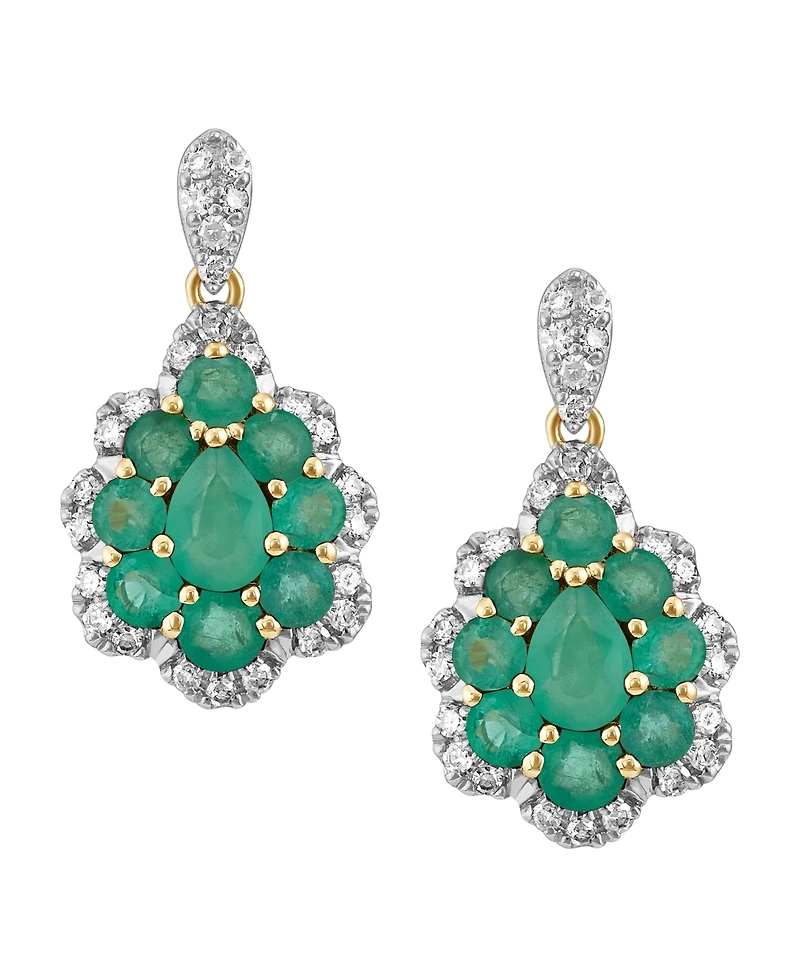 Macy's Sapphire (1-1/8 ct. t.w.) & Diamond (1/6 Drop Earrings 14k White Gold (Also Available Emerald and Ruby)