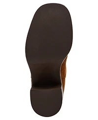 Madden Girl Women's Charity Platform Patch Tall Block Heel Boots