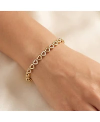 The Lovery Cz Alternating Heart Bracelet 14K Gold-Plated Sterling Silver