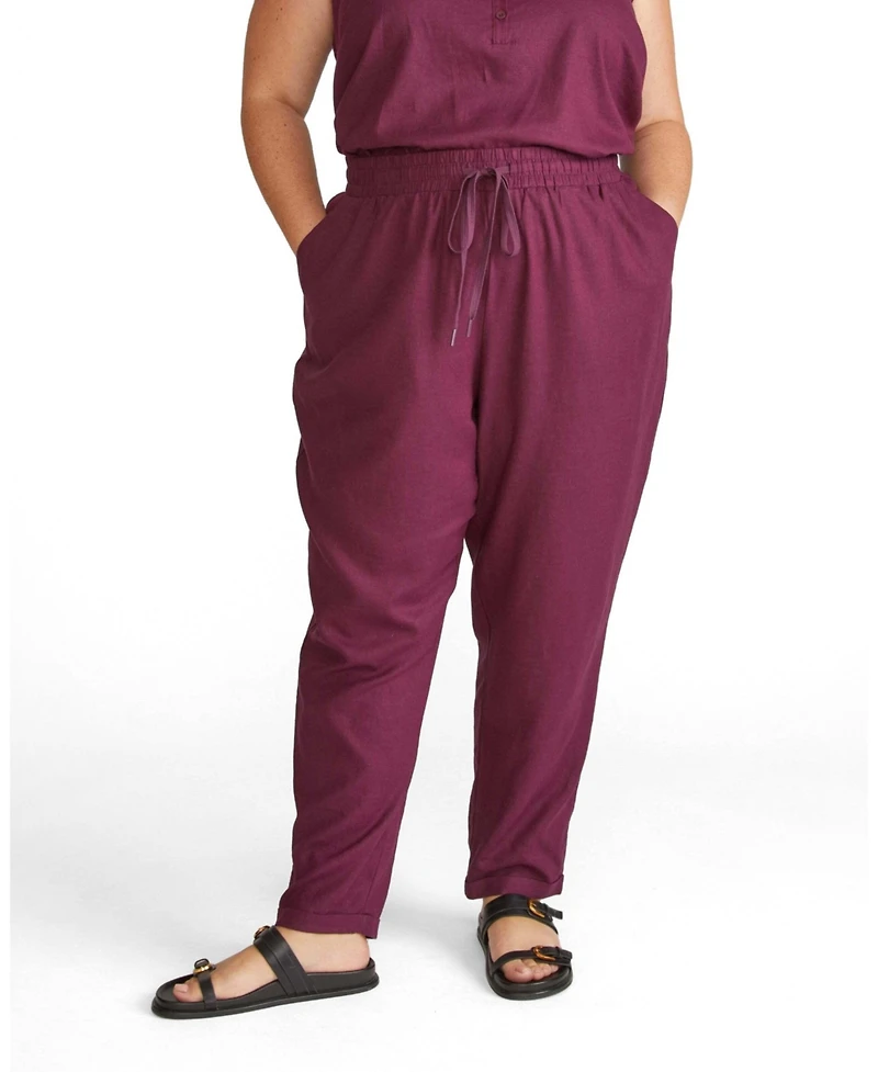 Universal Standard Plus Sayville Linen Drawstring Pant