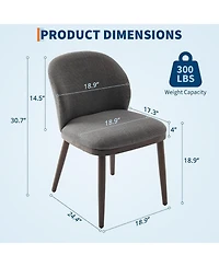 gaomon Upholstered Dining Chairs Set Of 2, Kitchen Chair With Wooden Legs,Fabric Comfortable Seat Accent Chairs For Dining Room,Kitchen,Living Room