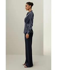Lilysilk Women's Convertible Silk Charmeuse Shirt