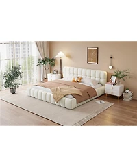 Streamdale Furniture Upholstered Platform Bed with Solid Frame