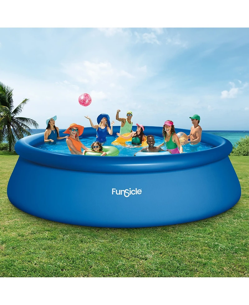 Funsicle 18" x 48" QuickSet Inflatable Ring Top Outdoor Above Ground Pool w/Pump