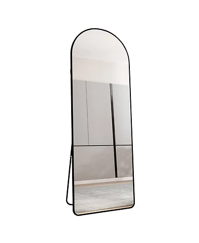 Phying arched full-length mirror with aluminum alloy frame, floor or wall mounted, perfect for bathroom, bedroom, or dressing areas