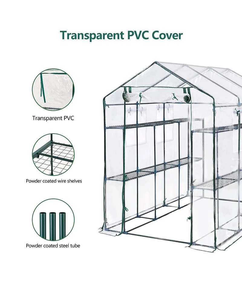gaomon Greenhouse for Outdoors, Large Walk-in 6-Tier Plant Shelves, 85"x56"x77" , Weatherproof Plant Tent for Backyard and Patio