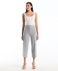 Rafaella Petite Striped Patch Pocket Wide-Leg Pants