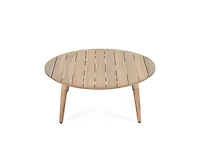 sumyeg Verona Outdoor Round Acacia Wood Coffee Table Natural Finish