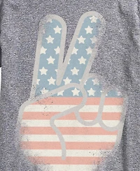 Airwaves Men's Flag Peace Sign Tonal Washed Short-Sleeve Graphic T-Shirt