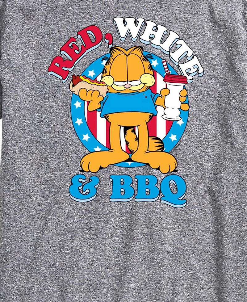 Airwaves Men's Garfield Red White And Bbq Short-Sleeve Graphic T-Shirt