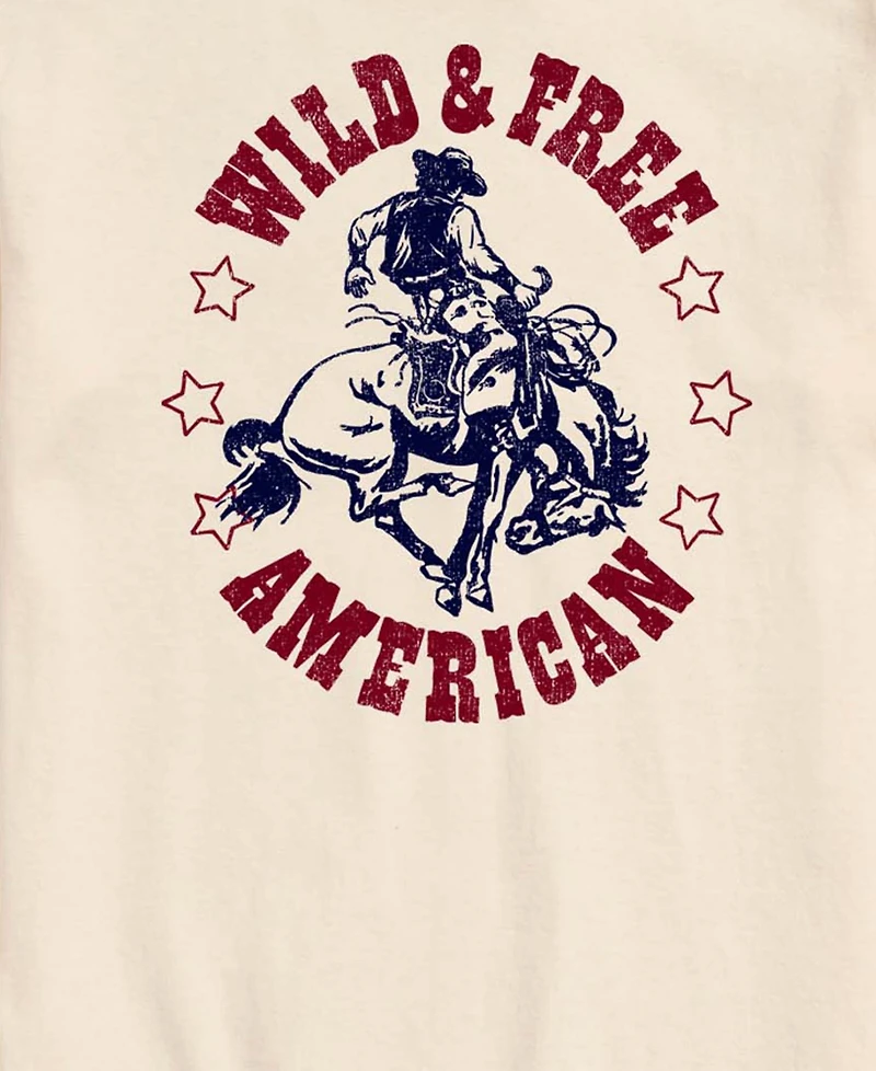 Airwaves Men's Wild And Free American Short-Sleeve Graphic T-Shirts