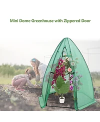 gaomon Outdoor Greenhouse for Plants, Hexagonal Portable Plant House with Pe Cover, Zipper Door, Mesh Window, Stable Frame for Vegetables, Flowers