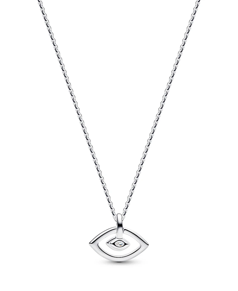 Pandora Talisman Sterling Silver Lab-Grown Diamond Evil Eye Pendant Necklace