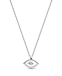 Pandora Talisman Sterling Silver Lab-Grown Diamond Evil Eye Pendant Necklace