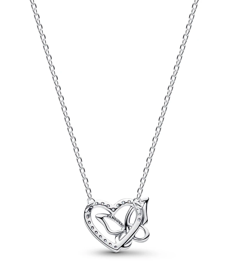 Pandora Entwined Heart Butterfly Pendant Necklace