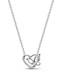 Pandora Entwined Heart Butterfly Pendant Necklace