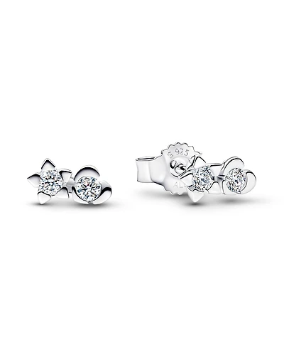 Pandora Talisman Sterling Silver Lab-Grown Diamond Heart Star Stud Earrings