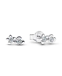 Pandora Talisman Sterling Silver Lab-Grown Diamond Heart Star Stud Earrings