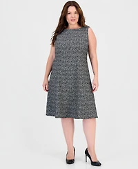 Kasper Plus Sleeveless Tweed A-Line Dress