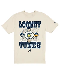 New Era Men's and Women's Cream Atlanta Braves Looney Tunes T-Shirt