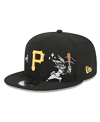 New Era Men's Black Pittsburgh Pirates Looney Tunes Bugs Bunny 9FIFTY Snapback Hat