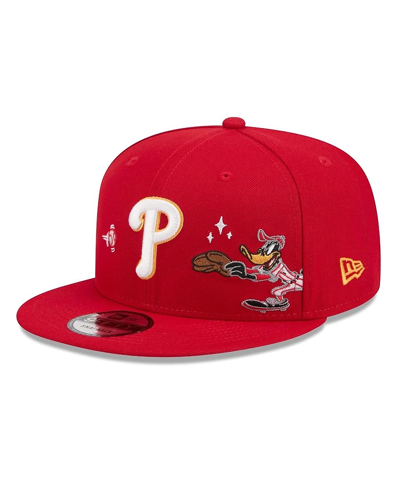 New Era Men's Red Philadelphia Phillies Looney Tunes Daffy Duck 9FIFTY Snapback Hat