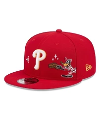 New Era Men's Red Philadelphia Phillies Looney Tunes Daffy Duck 9FIFTY Snapback Hat