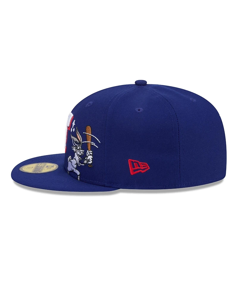New Era Men's Royal Texas Rangers Looney Tunes Bugs Bunny 59FIFTY Fitted Hat