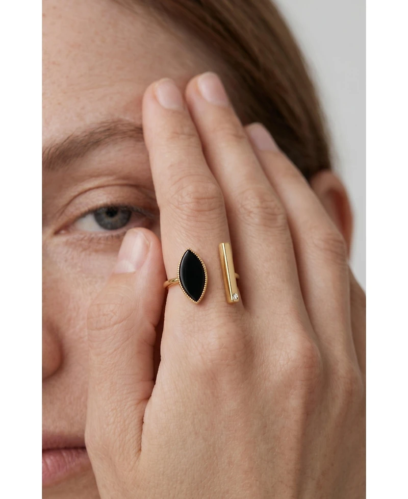 Retro Chic Onyx Eyes Ring