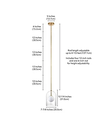 Hudson & Canal Sondre 7.88" Metal ide Double Layer Pendant