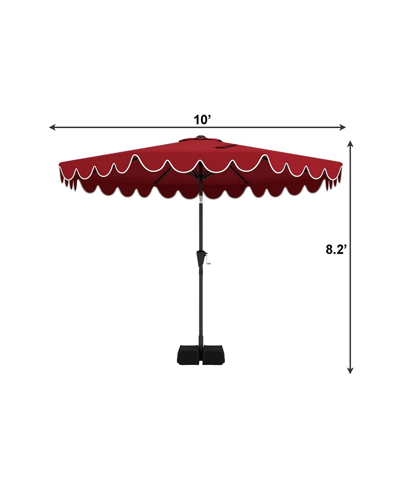 Slickblue Outdoor Umbrella with Stable Weighted Base and Sandbags for Patio