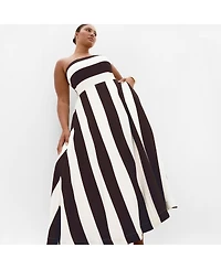 City Chic Women's Simone Strapless Stripe Maxi Dress