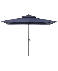 Pellebant Outdoor Patio 10 x 6.5 Ft Market Umbrella with Double Top
