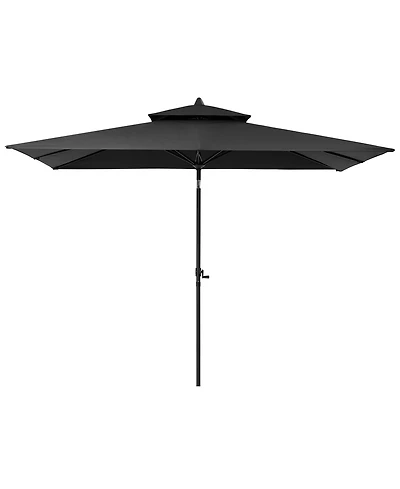 Pellebant Outdoor Patio 10 x 6.5 Ft Market Umbrella with Double Top