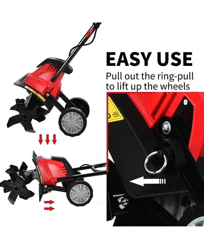 Costway 14-Inch 10 Amp Corded Electric Tiller and Cultivator 9'' Tilling Depth