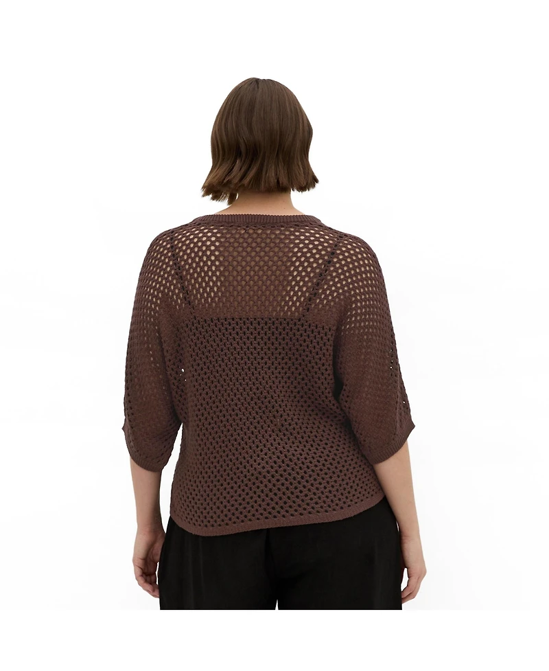 City Chic Women's Crochet Knit Top