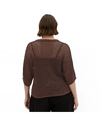 City Chic Women's Crochet Knit Top