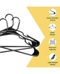 Lifemaster Plastic Clothes Hanger Set - 30 Pieces Versatile, Lightweight, Space-Saving, Non-Slip, Slim Designed, Dry and Wet Clothes Hanger Set