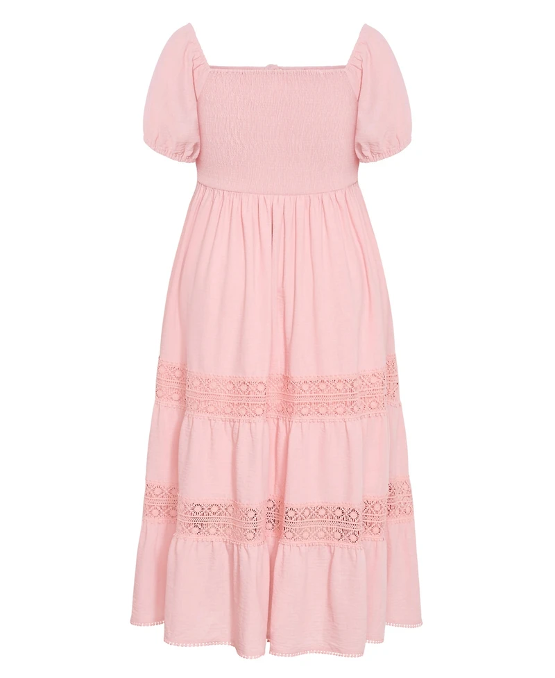 City Chic Women's Haven Embroidery Trim Maxi Dress